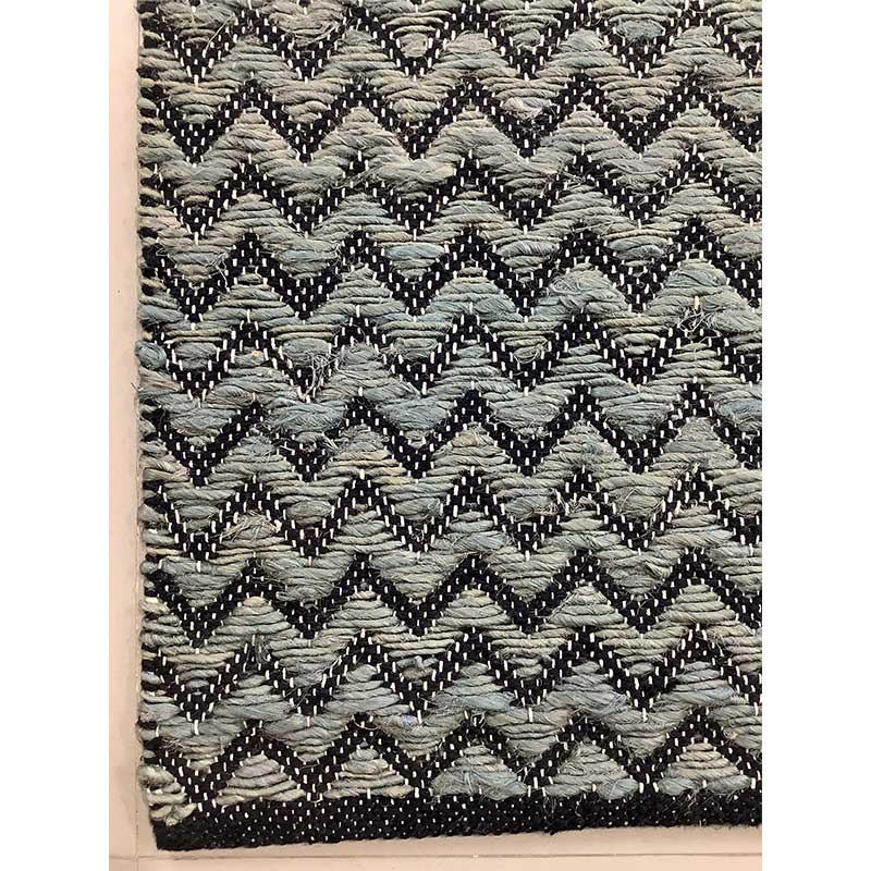 Wool Black Grey Flat Weave Hand Woven Rug (Design NL-010) in Noida