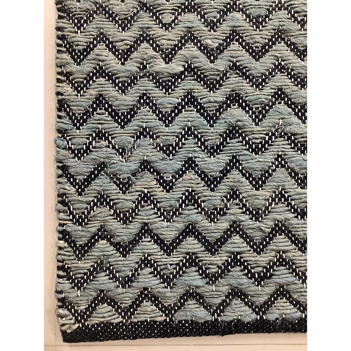 Premium Hand Woven Jute Rug Blue Color Flat Weave Timeless and Durable (Design NL-010) in Belgium