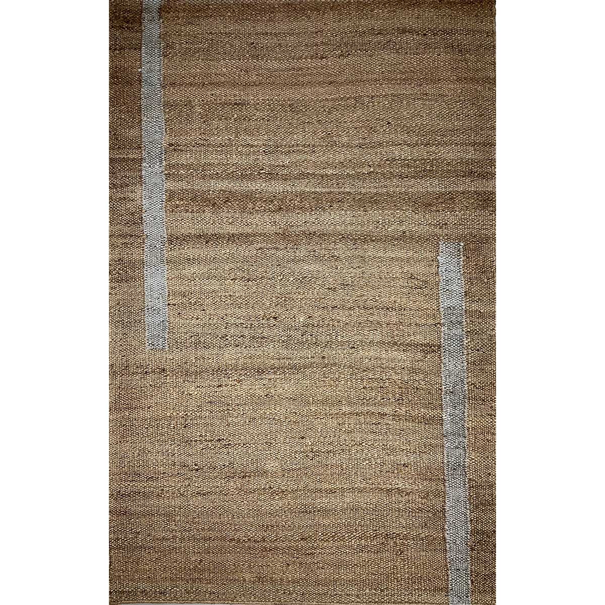 Natural Silver Color Hand Woven Jute Rug Flat Weave Construction Elegant and Durable (Design NL-012) in Belgium