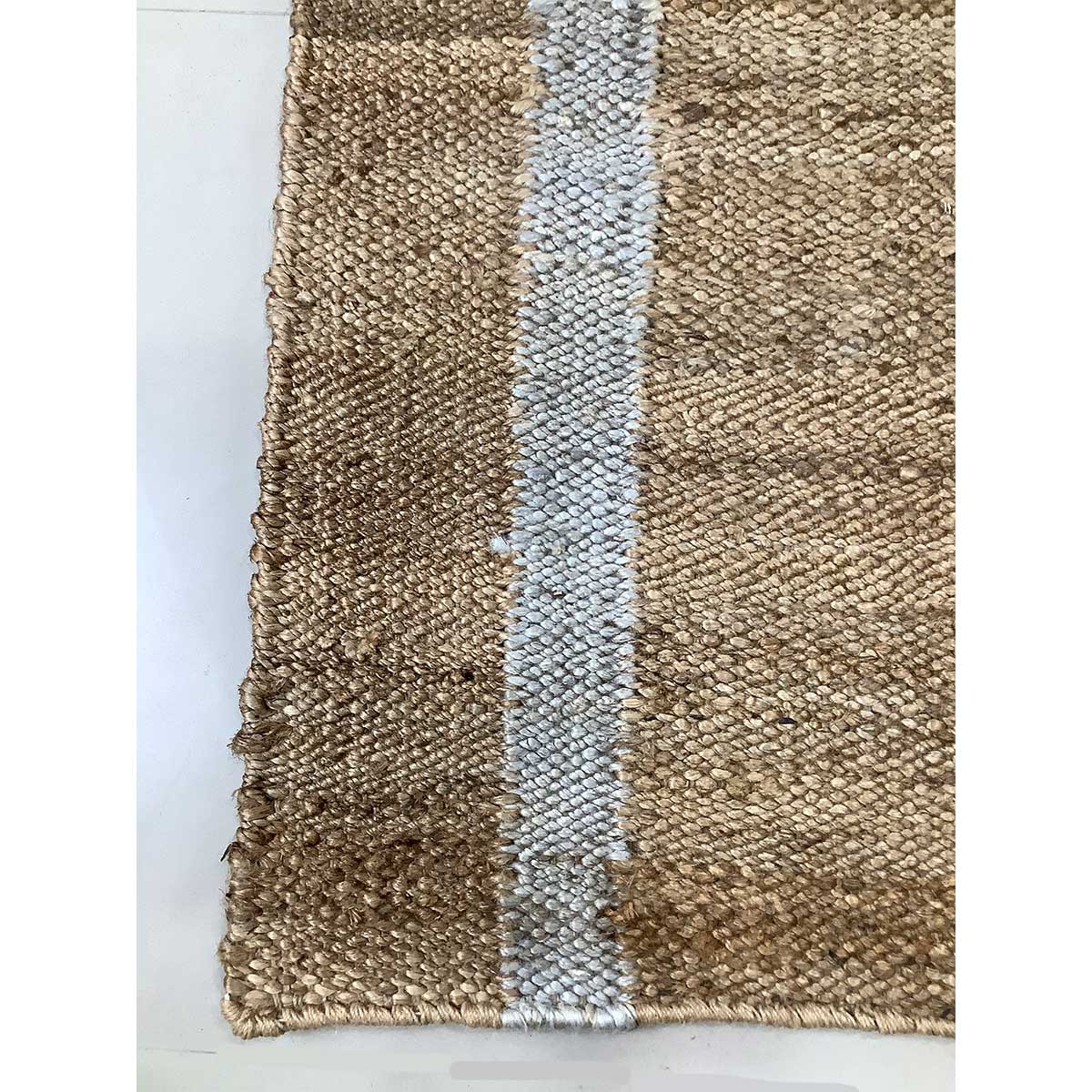 Natural Silver Color Hand Woven Jute Rug Flat Weave Construction Elegant and Durable (Design NL-012) in Belgium