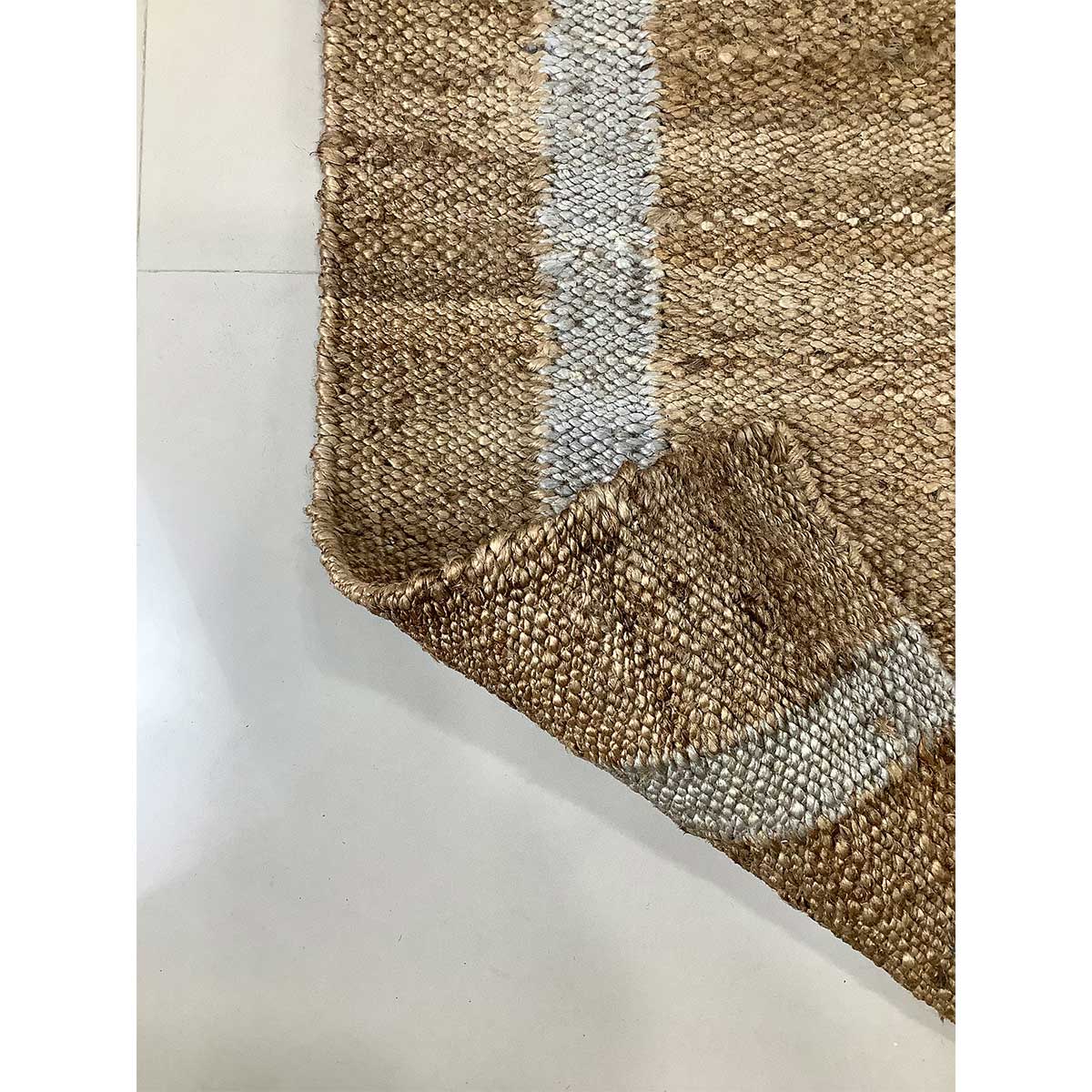 Natural Silver Color Hand Woven Jute Rug Flat Weave Construction Elegant and Durable (Design NL-012) in Birmingham