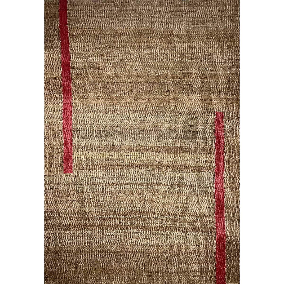 Premium Hand Woven Jute Rug Natural Red Color Flat Weave Timeless and Durable (Design NL-013) in Birmingham