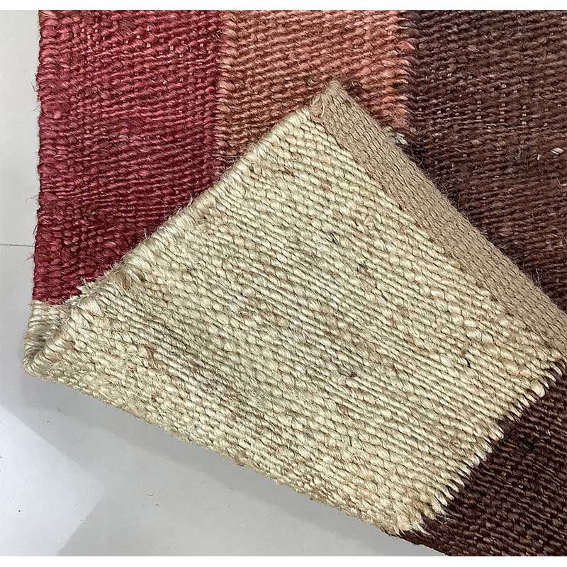 Hand Woven Grey Brown Red Wool Rug Flat Weave Construction (Design NL-014) in Noida