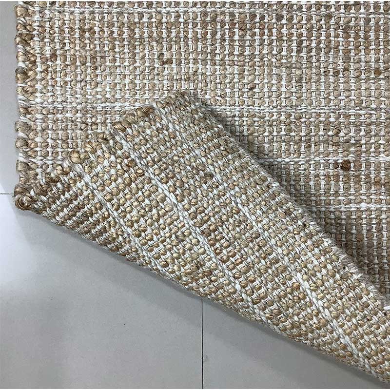 Hand Woven Grey Flat Weave Wool Rug (Design NL-015) in Noida