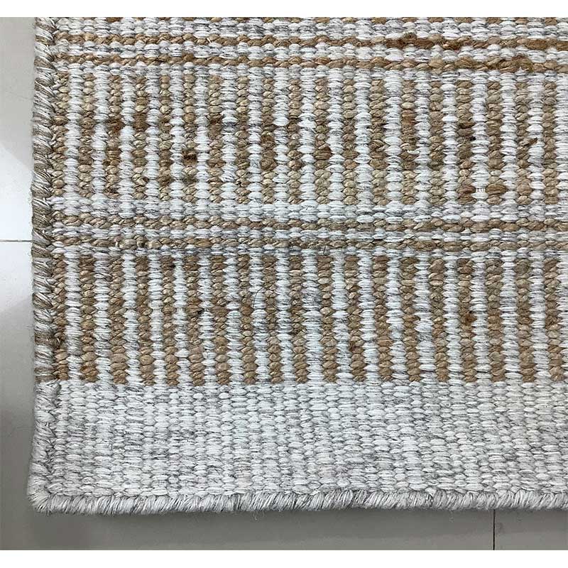 Hand Woven Grey Brown Flat Weave Wool Rug (Design NL-016) in Noida