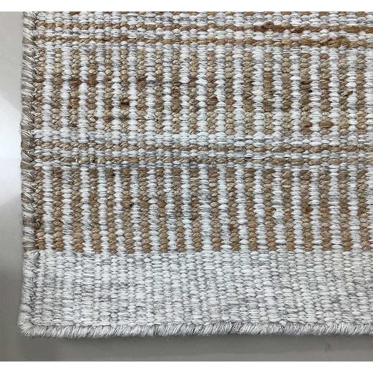 Hand Woven Jute Wool Rug Natural Color Flat Weave Durable and Stylish (Design NL-016) in Birmingham