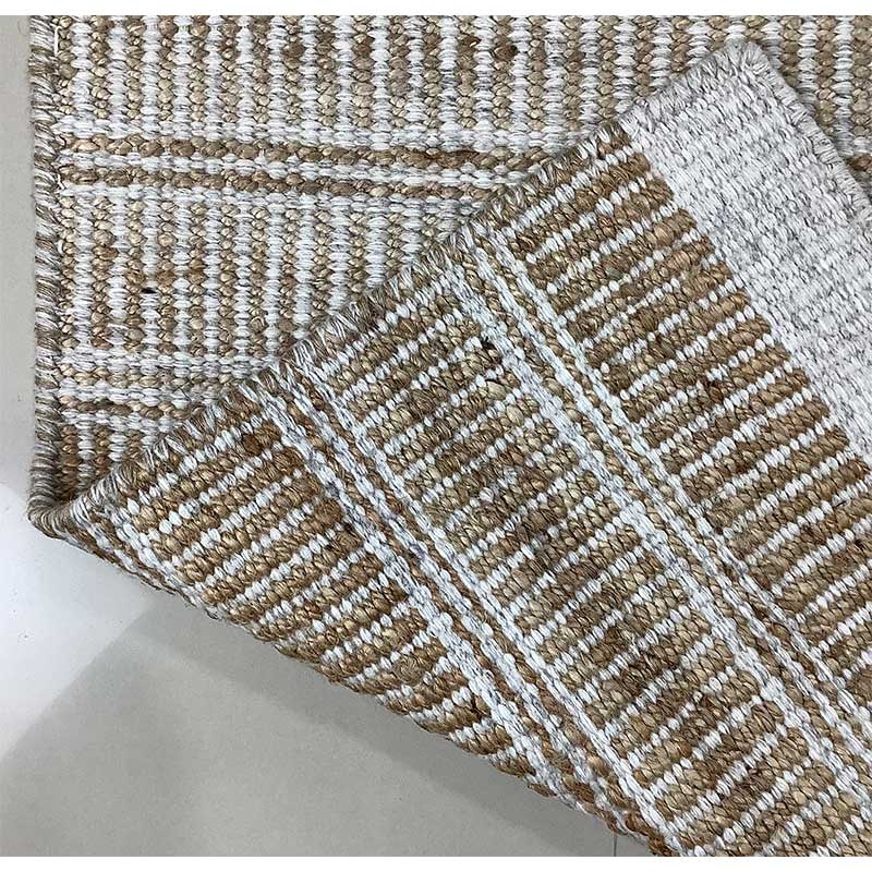 Hand Woven Grey Brown Flat Weave Wool Rug (Design NL-016) in Noida