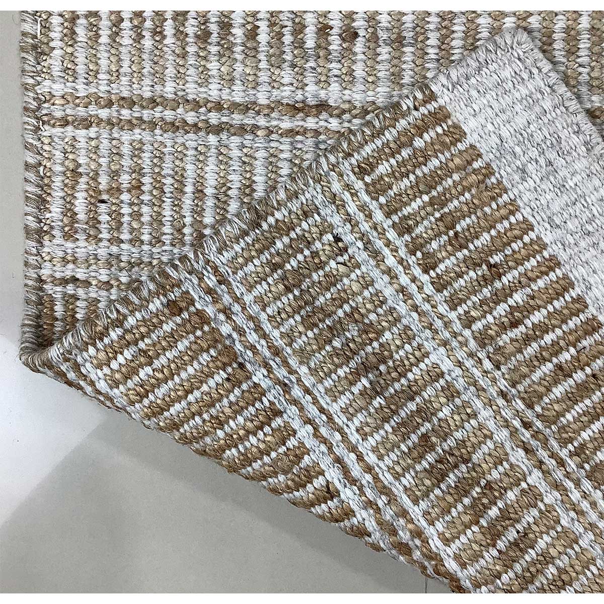 Hand Woven Jute Wool Rug Natural Color Flat Weave Durable and Stylish (Design NL-016) in Birmingham