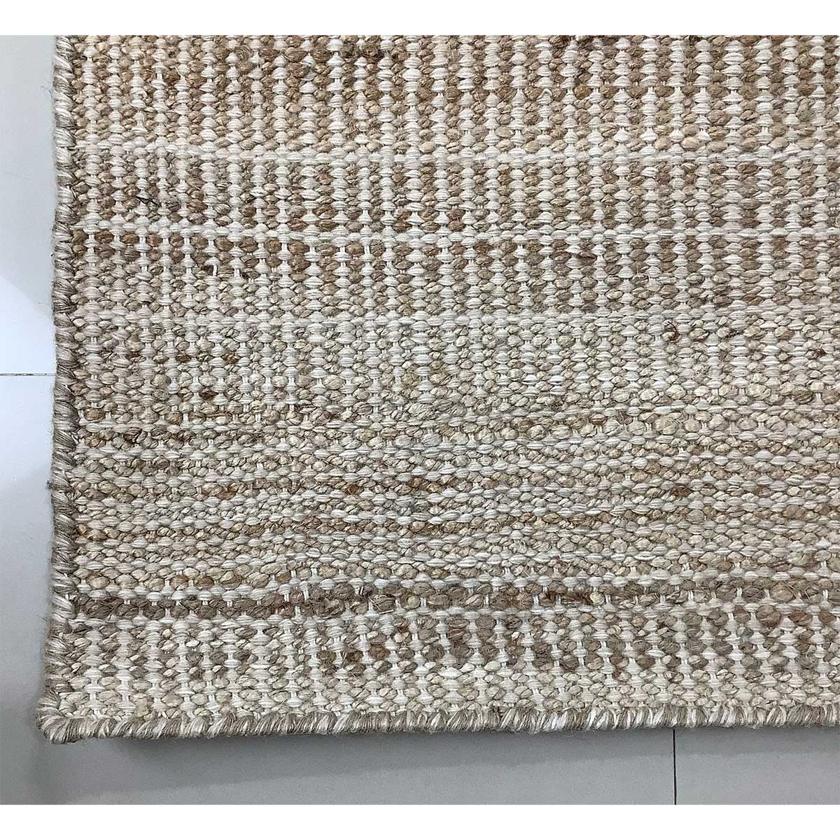 Premium Hand Woven Jute Wool Rug Natural Color Flat Weave Timeless and Durable (Design NL-017) in Birmingham