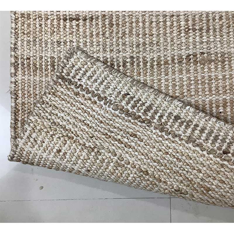 Hand Woven Grey Brown Wool Rug Flat Weave Construction (Design NL-017) in Noida