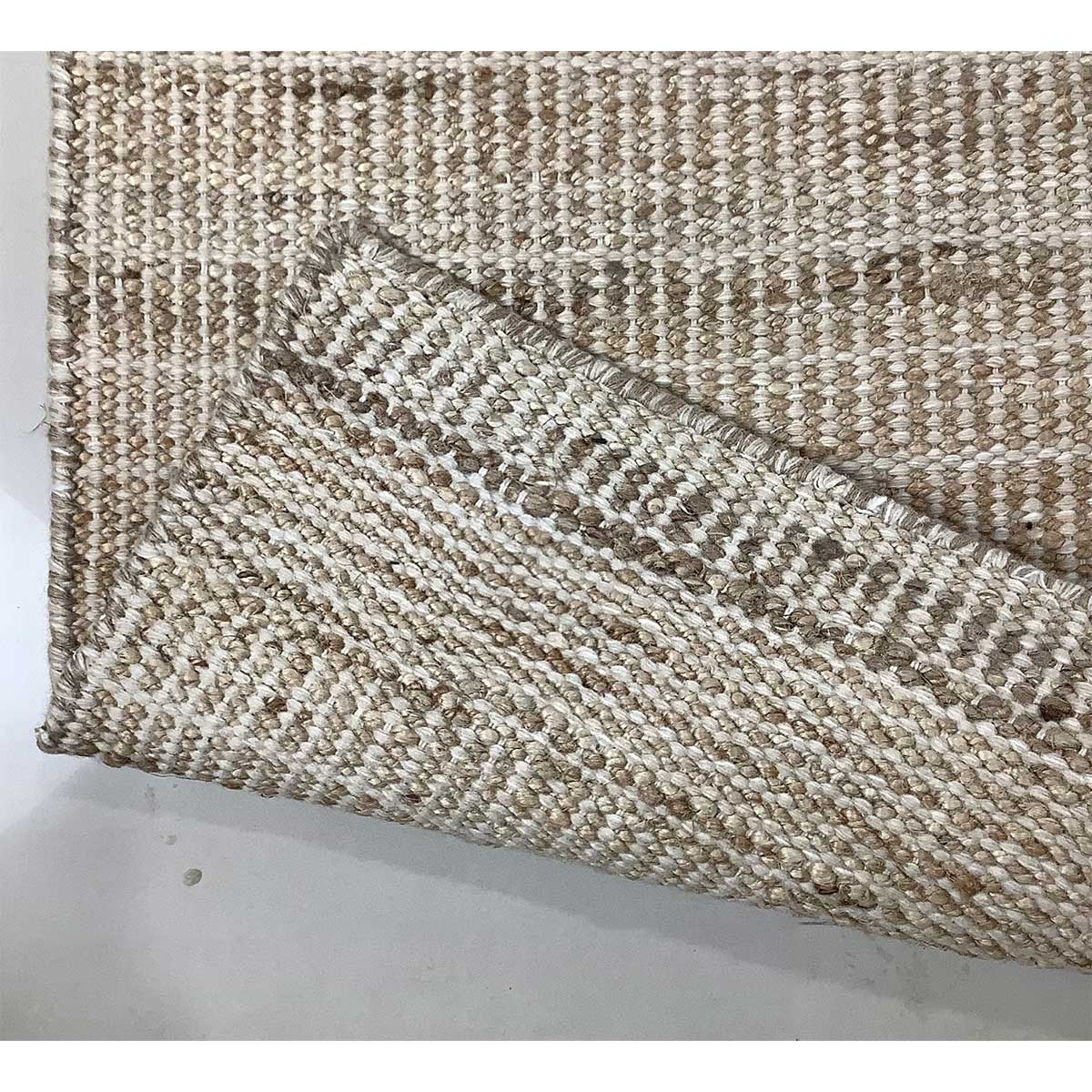 Premium Hand Woven Jute Wool Rug Natural Color Flat Weave Timeless and Durable (Design NL-017) in Belgium