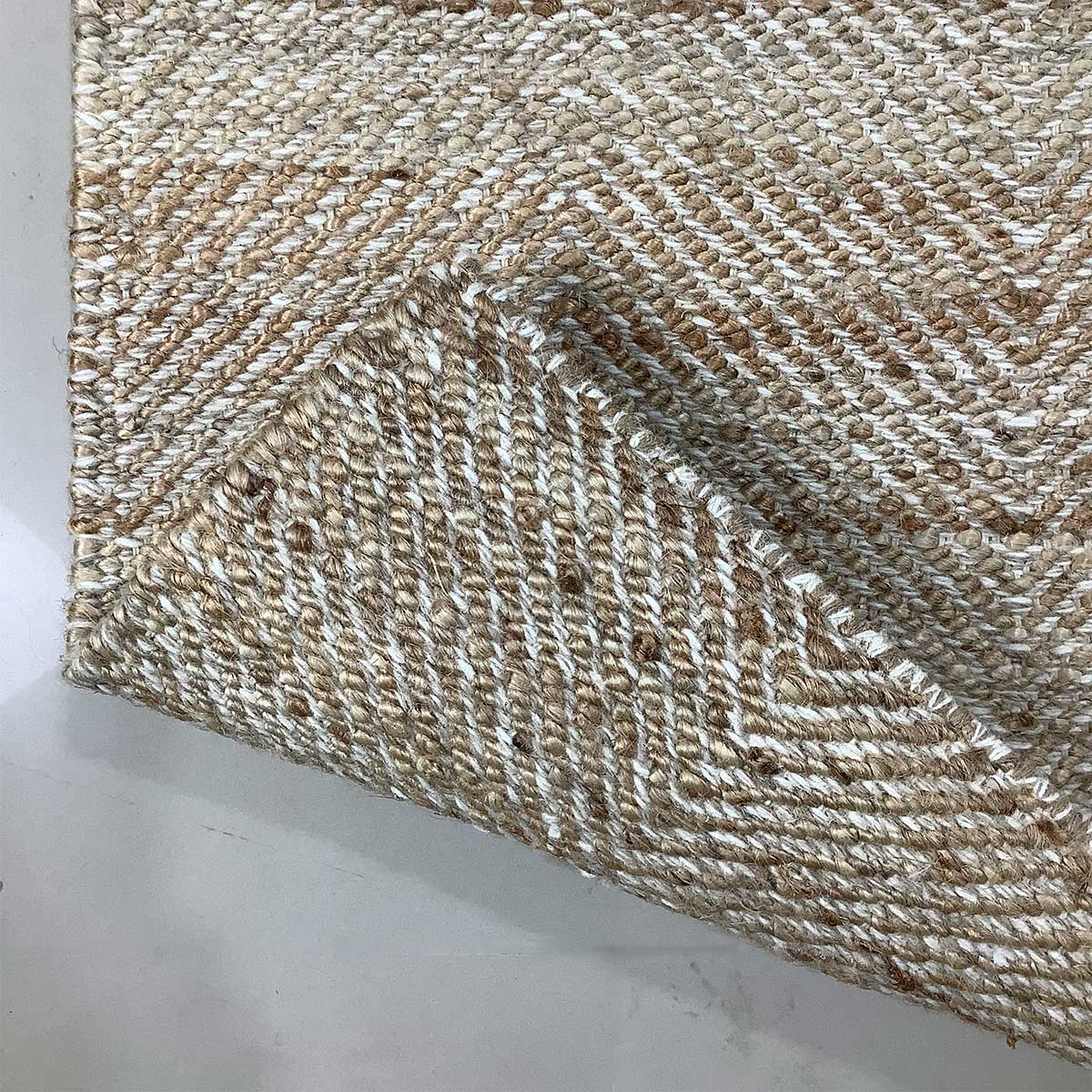 Natural Color Hand Woven Jute Wool Rug Flat Weave Construction Elegant and Durable (Design NL-018) in Birmingham