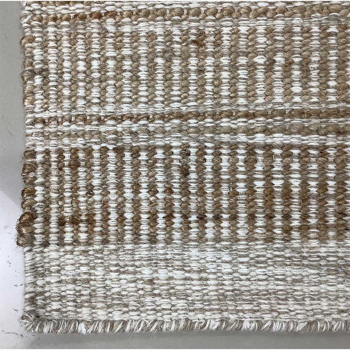 Premium Hand Woven Jute Wool Rug Natural Color Flat Weave Timeless and Durable (Design NL-019) in Belgium