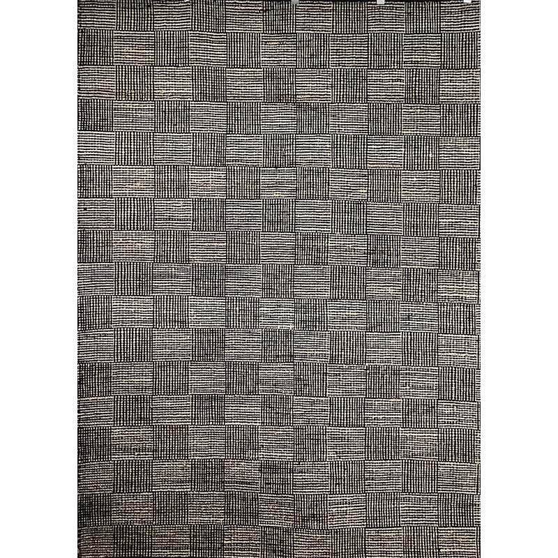 Hand Woven Black Wool Rug Flat Weave Construction (Design NL-020) in Noida