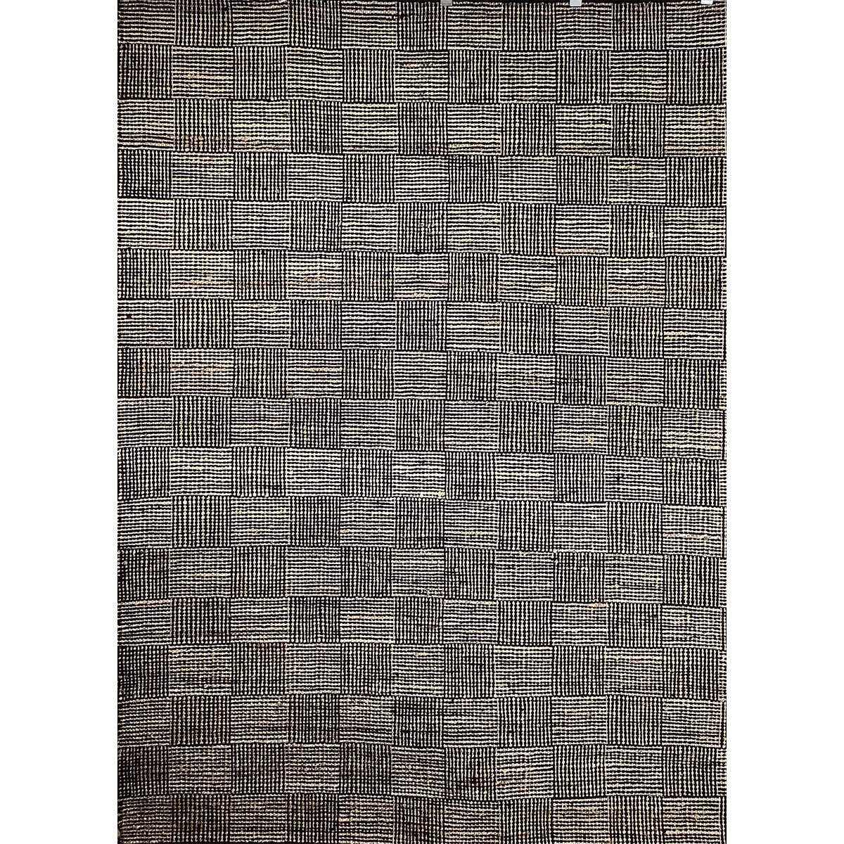 Premium Hand Woven Jute Wool Rug Black Color Flat Weave Timeless and Durable (Design NL-020) in Belgium