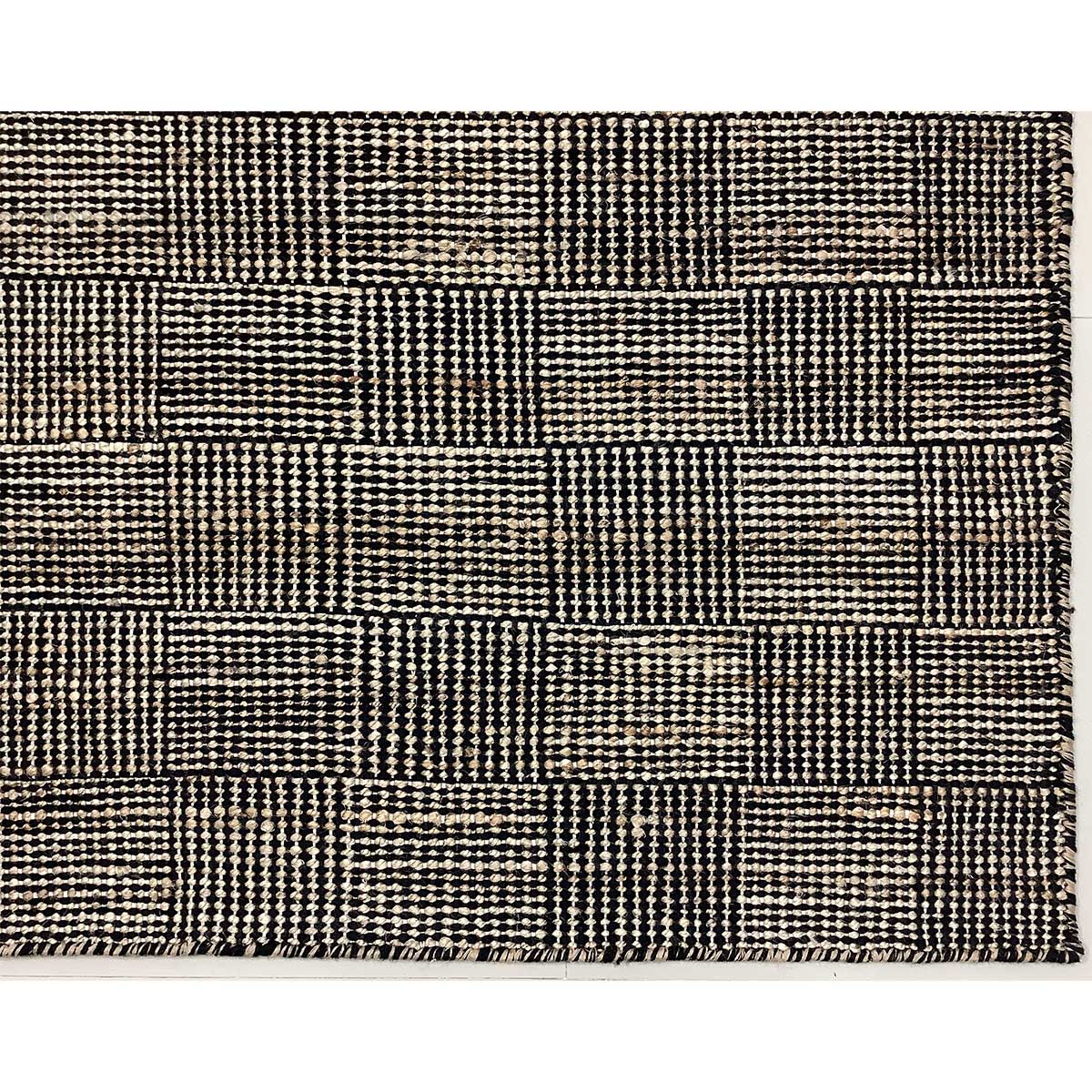 Premium Hand Woven Jute Wool Rug Black Color Flat Weave Timeless and Durable (Design NL-020) in Belgium