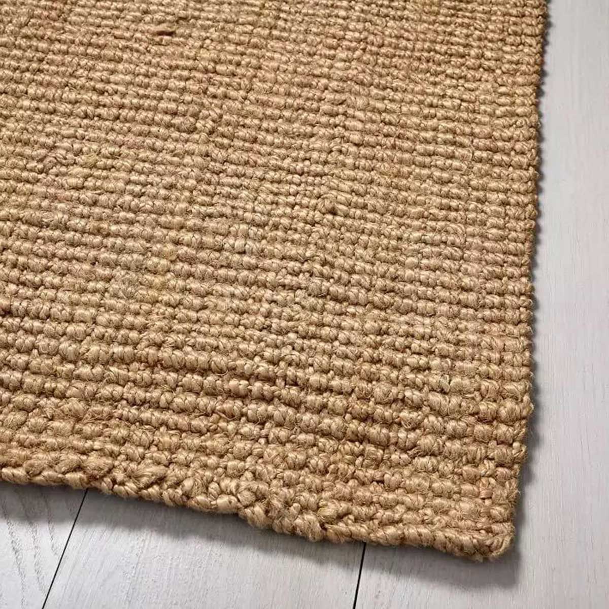 Hand Woven Jute Rug Natural Color Loop Pattern Durable and Stylish (Design NL-021) in Belgium