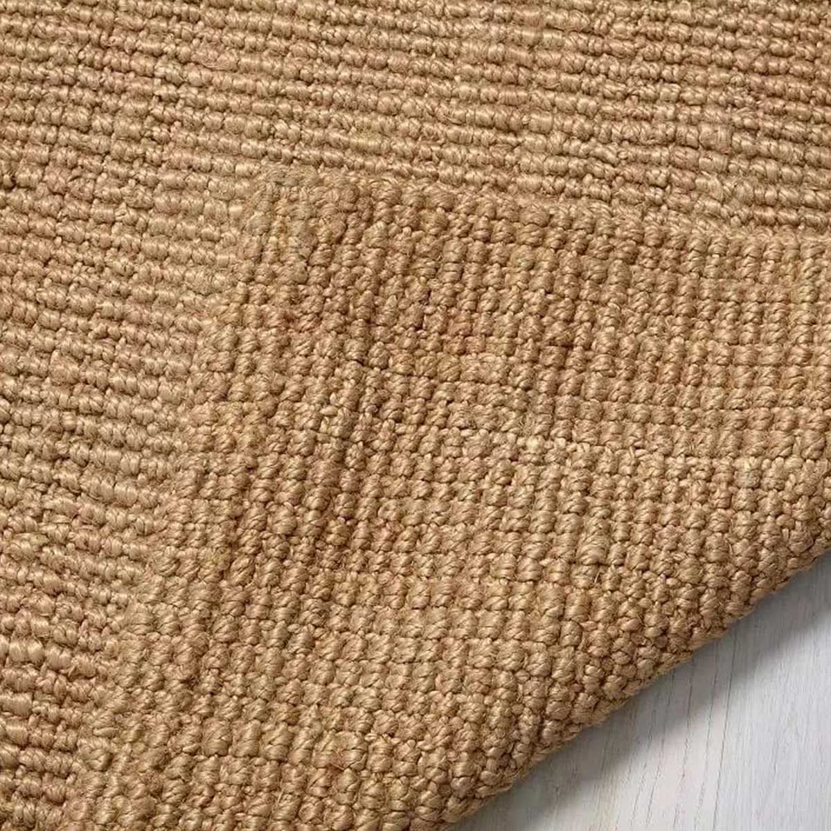 Hand Woven Jute Rug Natural Color Loop Pattern Durable and Stylish (Design NL-021) in Belgium