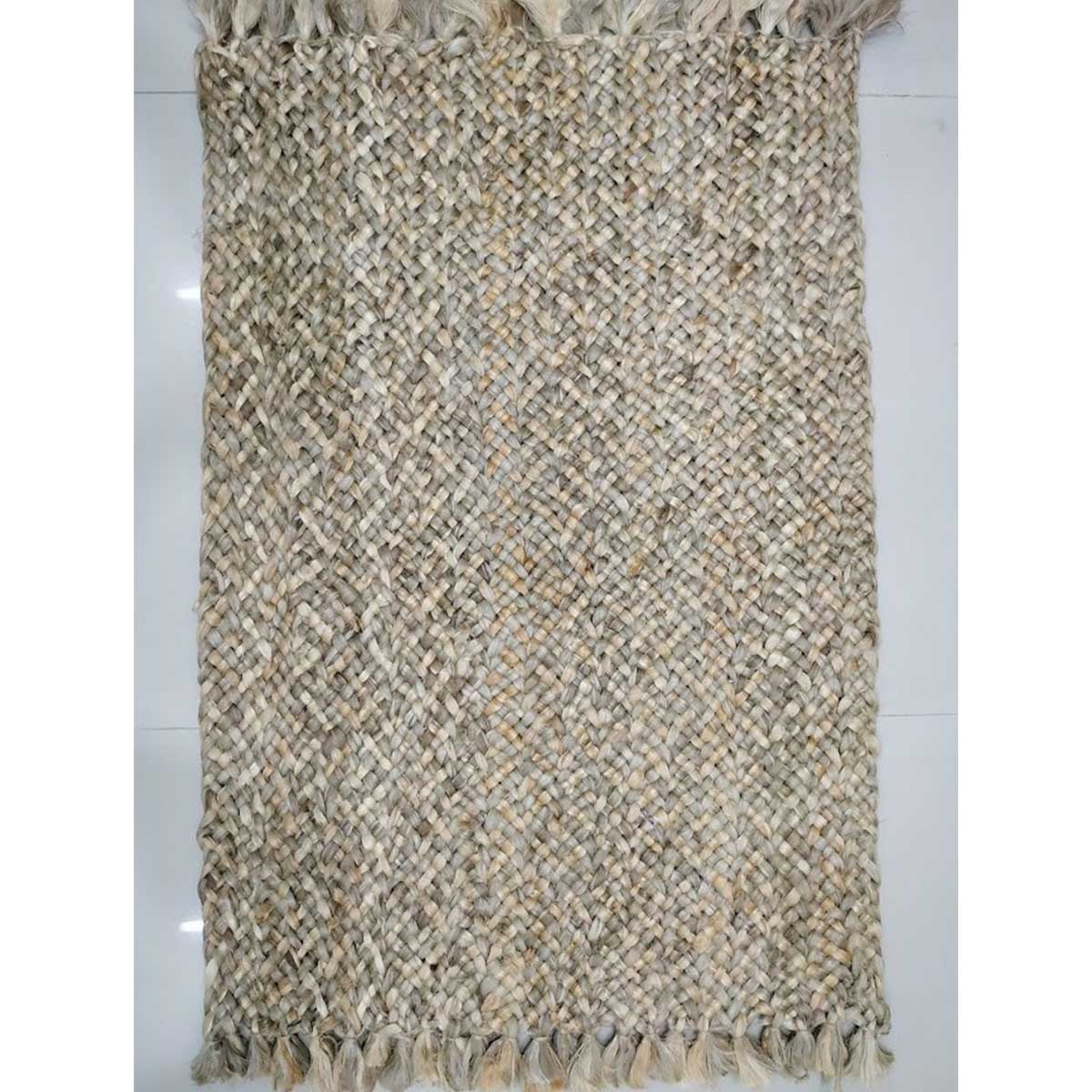 Premium Hand Woven Jute Rug Natural Color Braided Pattern Timeless and Durable (Design NL-024) in Birmingham