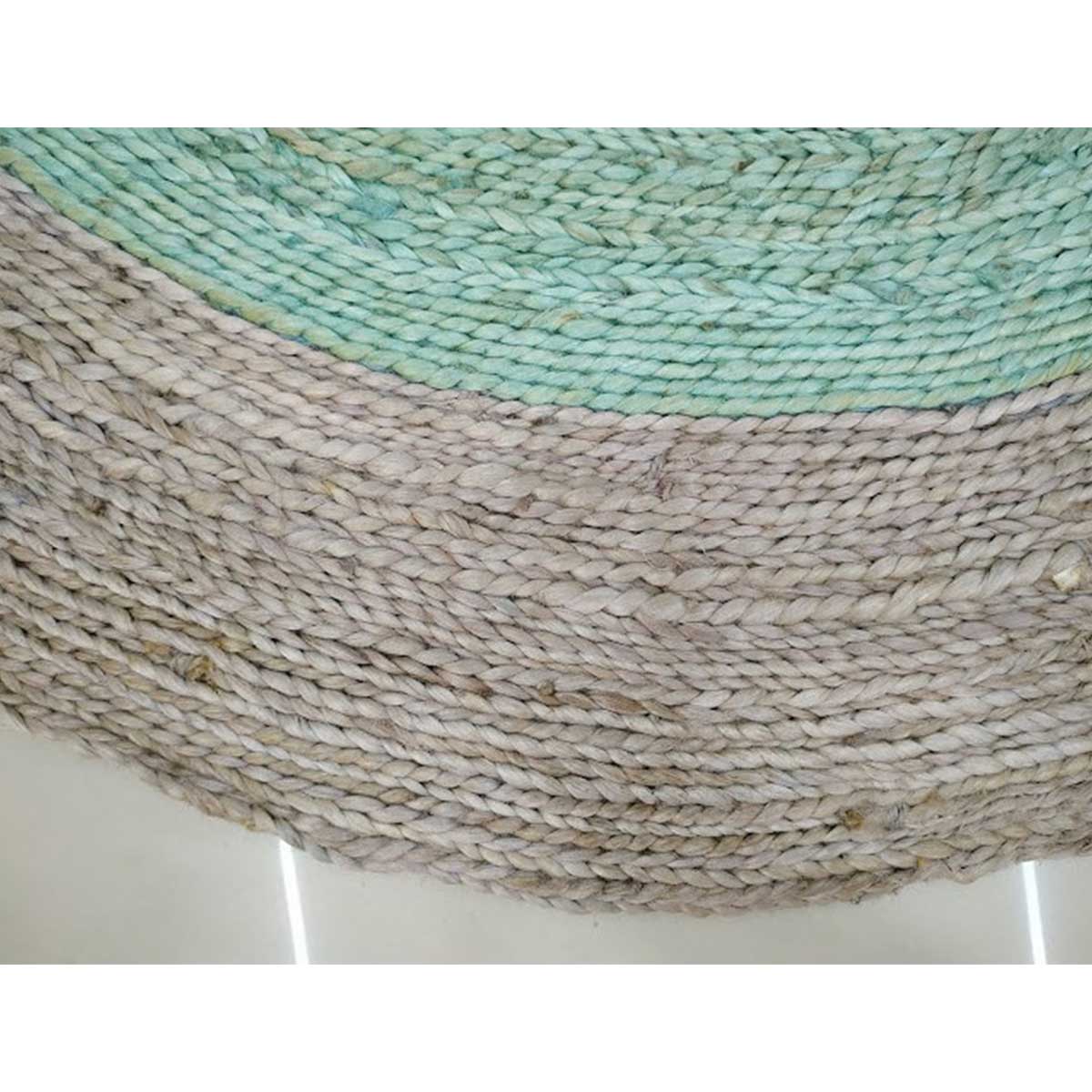 Premium Hand Woven Jute Rug Aqua Silver Color Braided Pattern Timeless and Durable (Design NL-026) in Birmingham