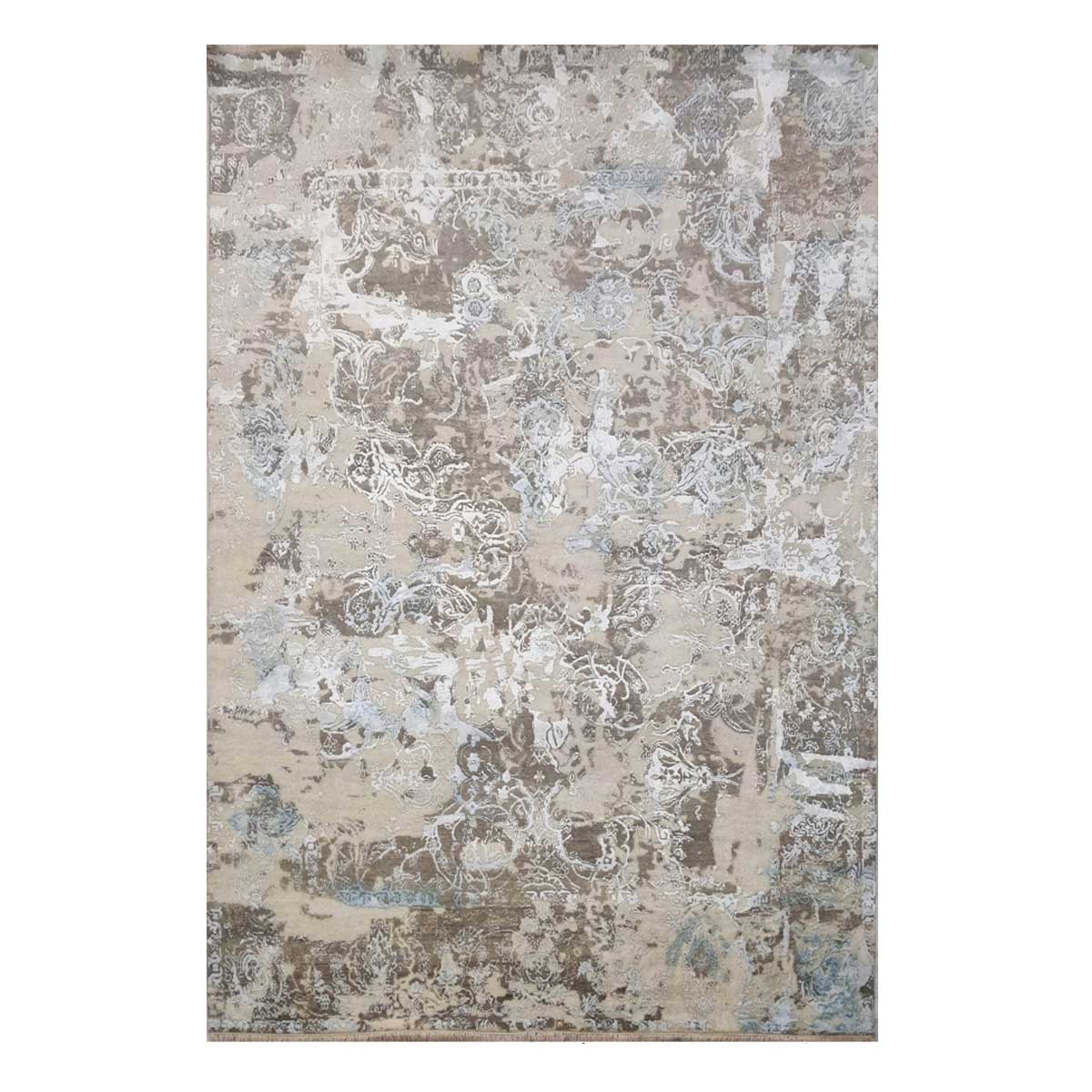 Elegant Silver Persian Wool Rug – Hand-Knotted (Design Code-NS9614) in Croatia