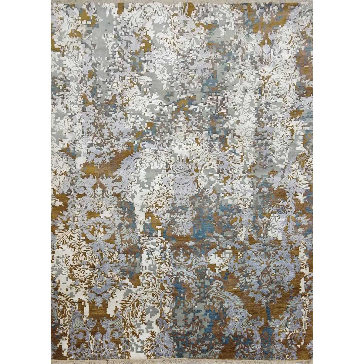 Persian Hand Knotted Wool Rug - Silver and Brown (Design Code-NS9607) in Croatia