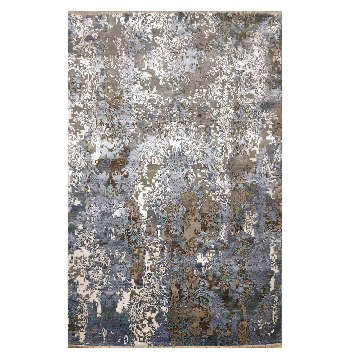 Hand-Knotted Persian Wool Rug – Silver and Grey (Design Code-NS9623) in Croatia