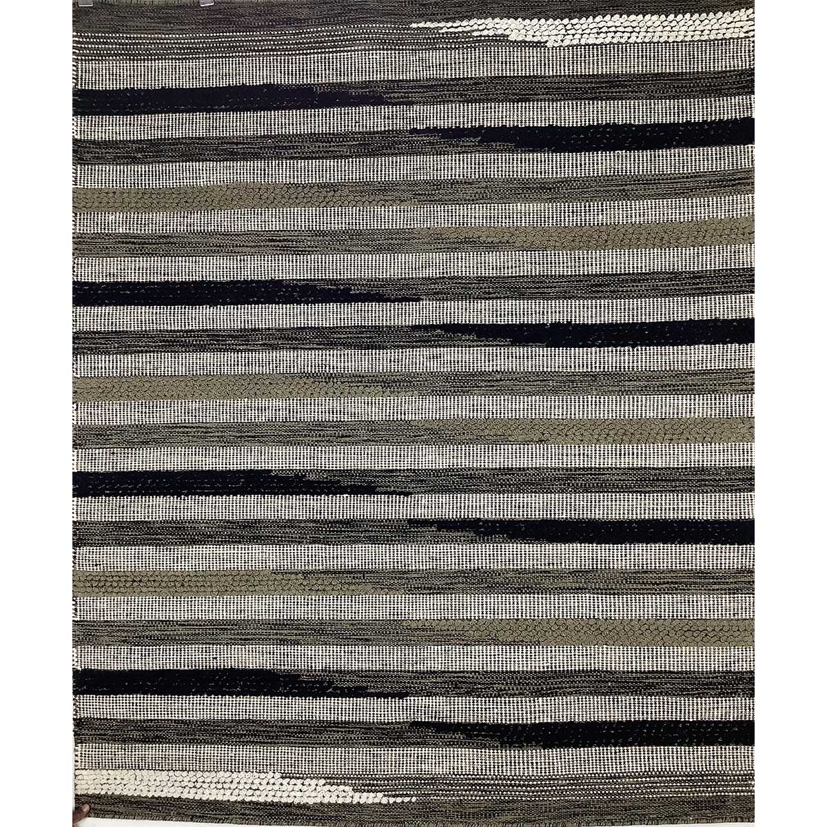 Beige Black Color Hand Woven Wool Rug Loop Pattern Flat Weave Elegant and Durable (Design OD-003) in Birmingham