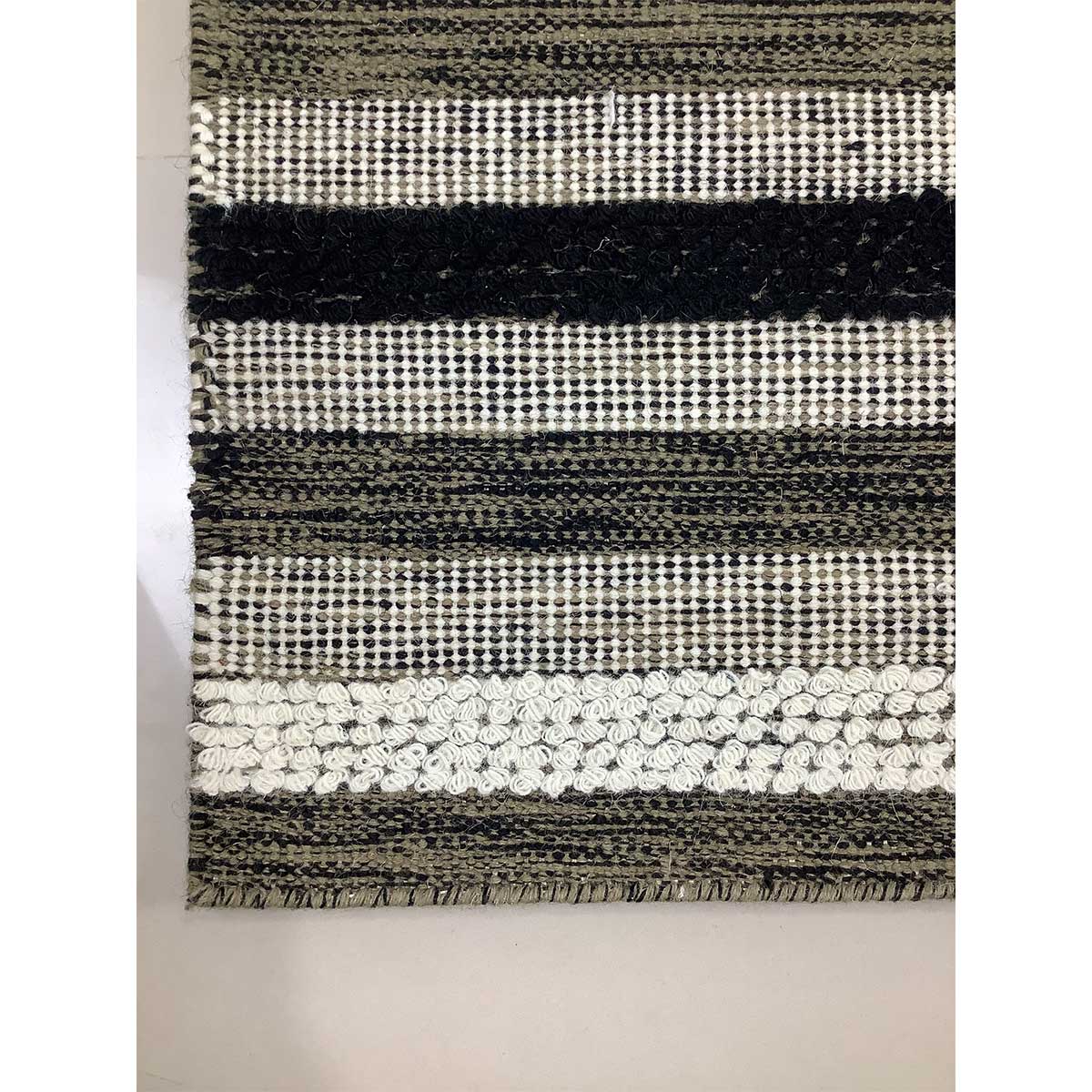 Beige Black Color Hand Woven Wool Rug Loop Pattern Flat Weave Elegant and Durable (Design OD-003) in Birmingham