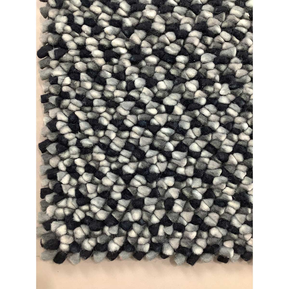 Premium Hand Woven Wool Rug Black Grey Color Cut Pattern 12mm Pile Height Timeless and Durable (Design OD-007) in Birmingham