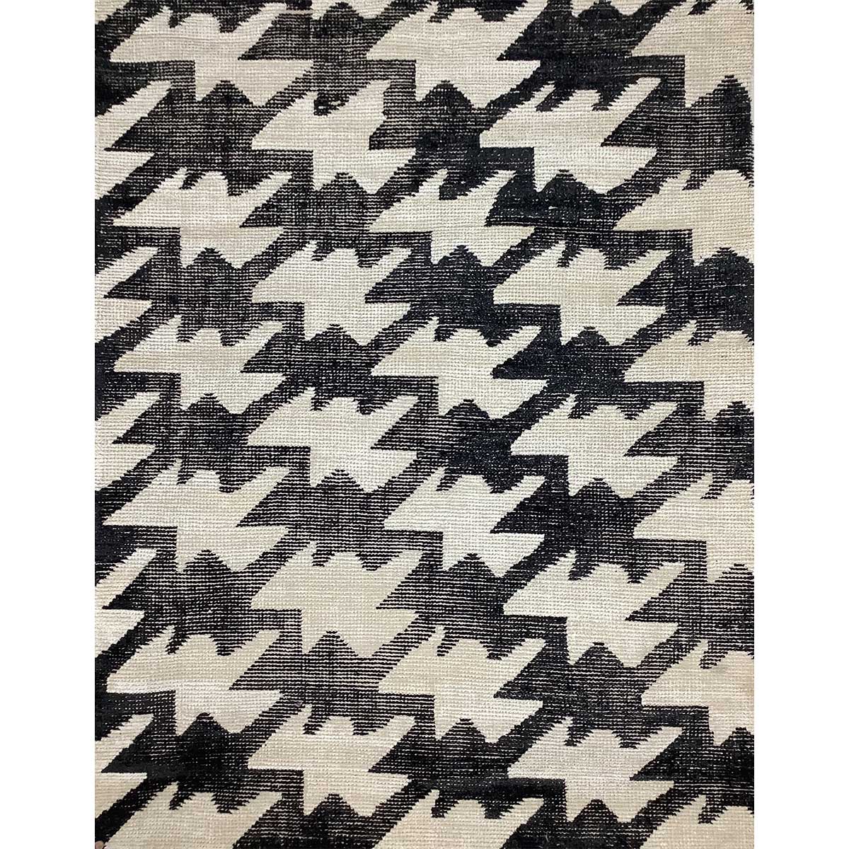 Premium Hand Woven Viscose Rug Black Silver Color Zero Pile Flat Weave Timeless and Durable (Design OD-014) in Noida