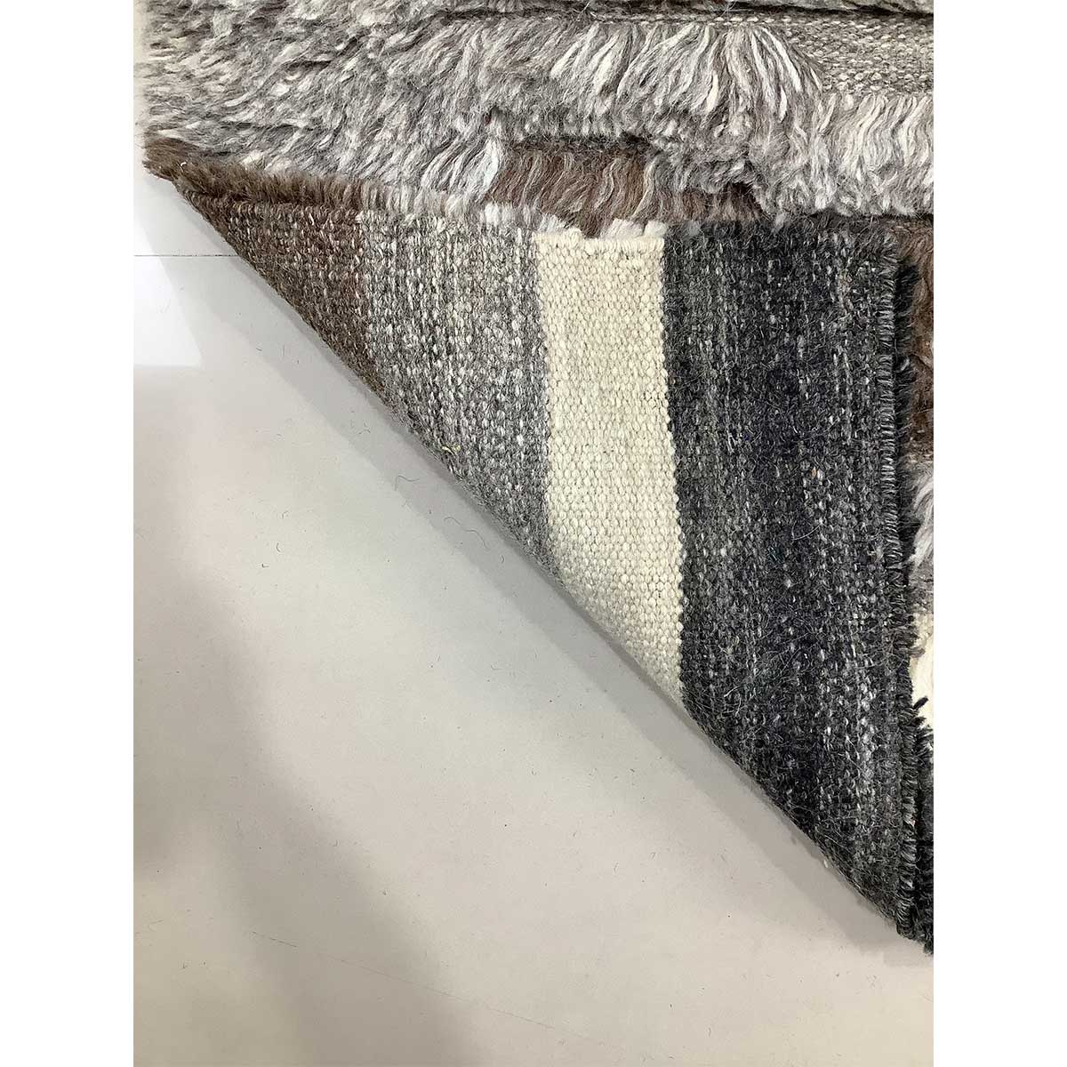 Hand Woven Wool Rug Brown Grey Color Pile Pattern 15mm Pile Height Durable and Stylish (Design OD-015) in Birmingham