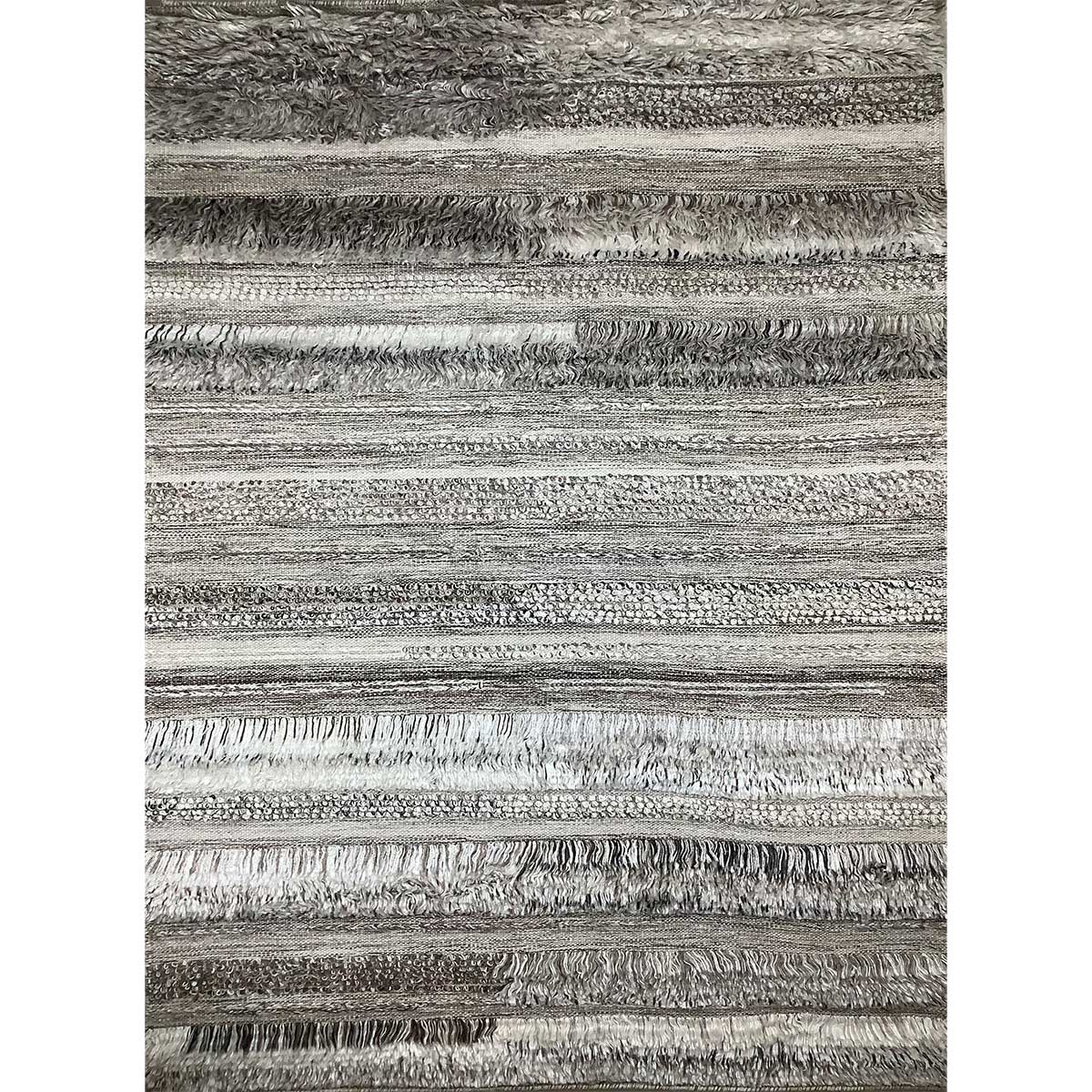 Hand Woven Viscose Rug Silver Beige Color Flat Pile 15mm Pile Height Durable and Stylish (Design OD-017) in Noida