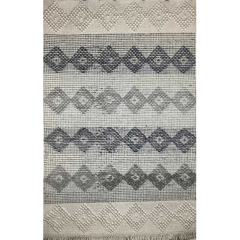 Grey and Black Wool Rug – Hand-Woven Flat Weave (Design Code OD-019) in Birmingham