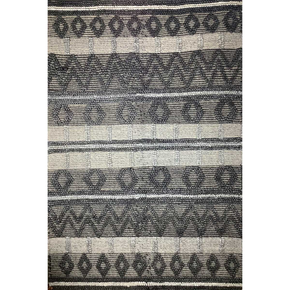 Coal Color Hand Woven Viscose Rug Loop Pattern Flat Weave Elegant and Durable (Design OD-022) in Noida