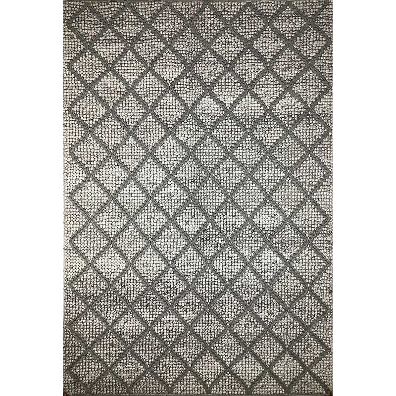 Grey and Ivory Wool Rug – Flat Weave Hand-Woven Pattern (Design Code OD-023) in Birmingham