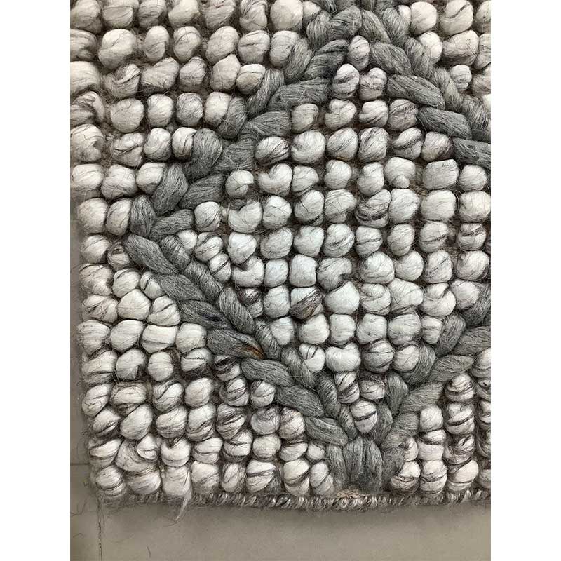 Grey and Ivory Wool Rug – Flat Weave Hand-Woven Pattern (Design Code OD-023) in Birmingham