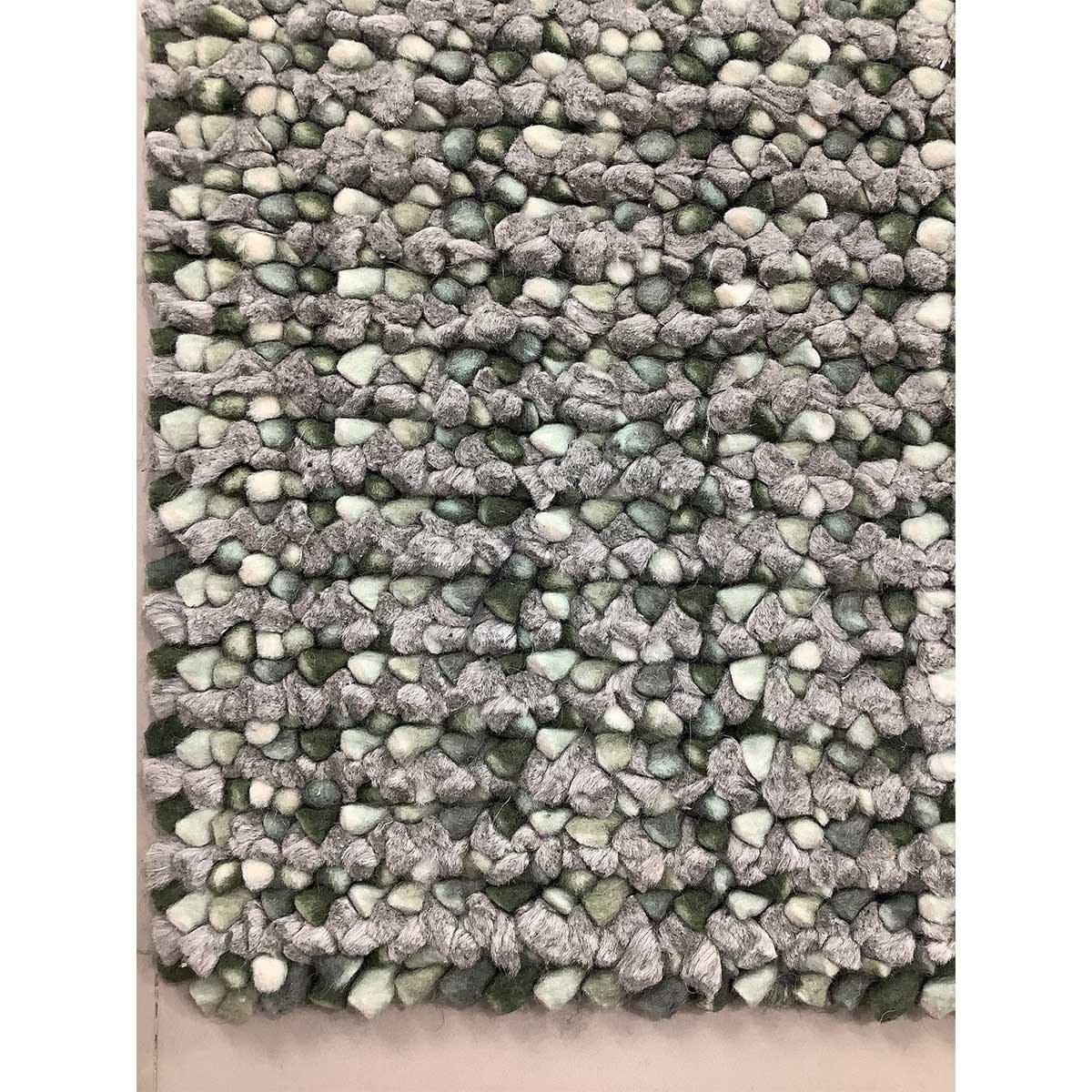 Premium Hand Woven Wool Rug Grey Green Color Cut Pattern 12mm Pile Height Timeless and Durable (Design OD-024) in Birmingham