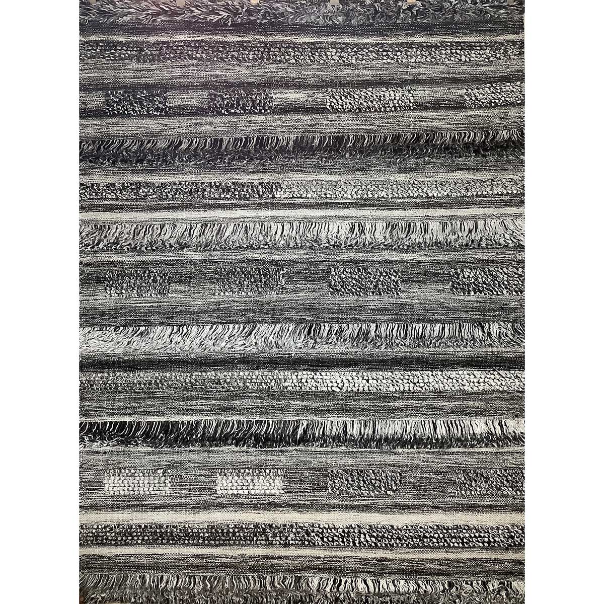 Coal Color Hand Woven Viscose Rug Flat Pile 15mm Pile Height Elegant and Durable (Design OD-028) in Noida