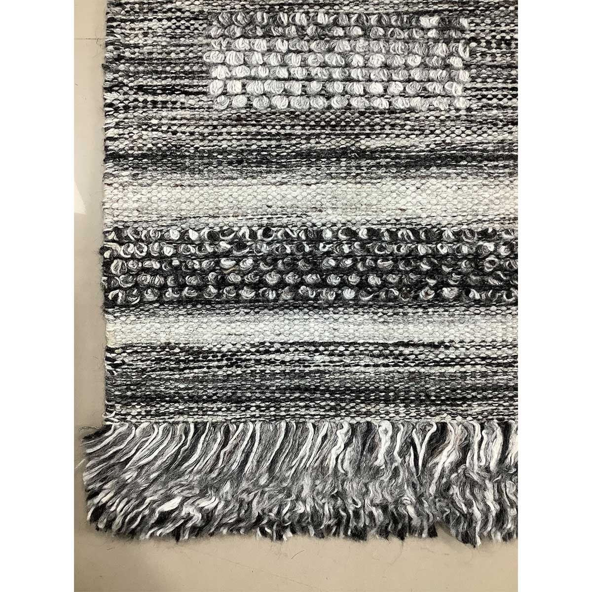 Coal Color Hand Woven Viscose Rug Flat Pile 15mm Pile Height Elegant and Durable (Design OD-028) in Noida