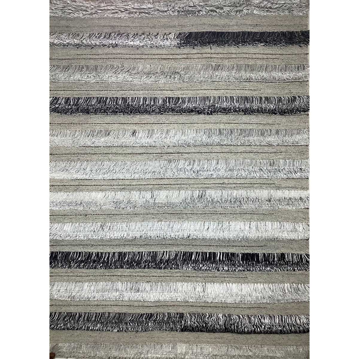 Grey Color Hand Woven Viscose Rug Flat Pile 15mm Pile Height Elegant and Durable (Design OD-031) in Noida