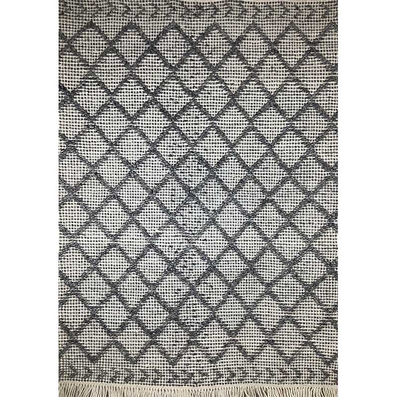 Flat Weave Wool Rug – Hand-Woven Black and Grey (Design Code OD-034) in Birmingham