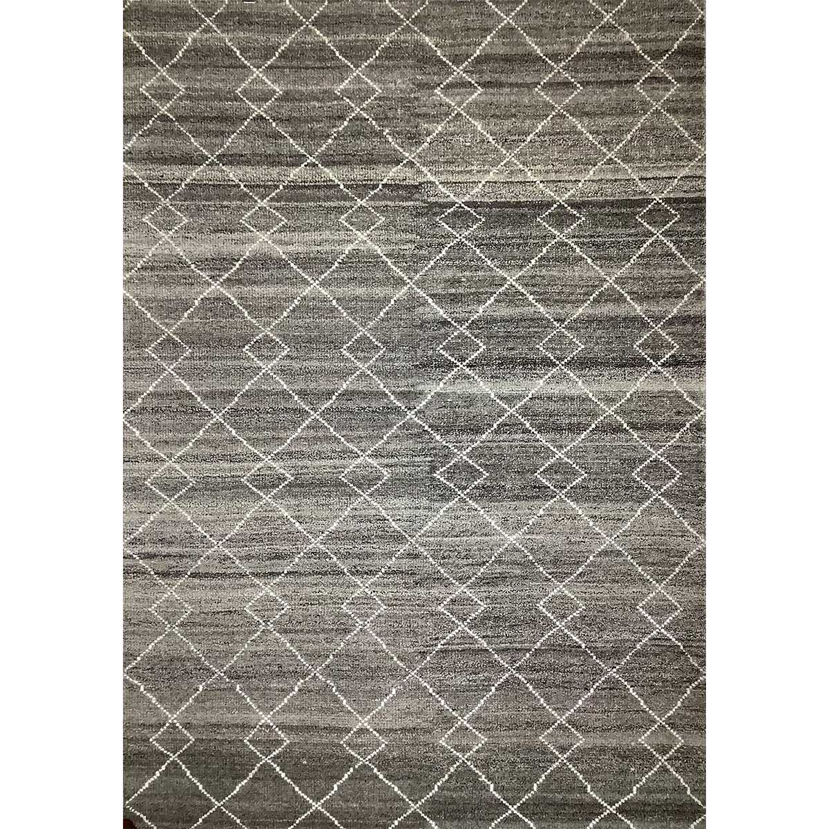 Dark Grey Geometric Hand-Knotted Wool Rug – Luxury (Design Code TX-003) in Croatia