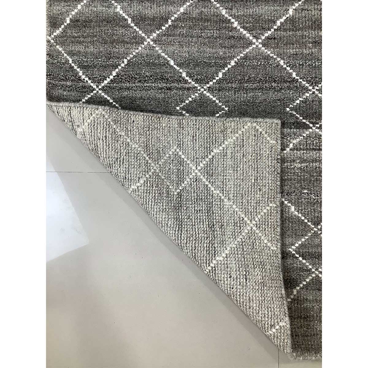 Dark Grey Geometric Hand-Knotted Wool Rug – Luxury (Design Code TX-003) in Croatia