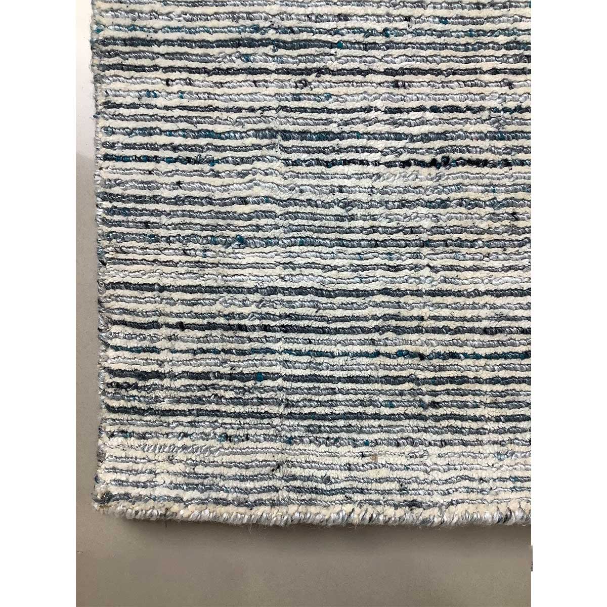 Silver Aqua Hand Loom Viscose Rug 10mm Pile Height Loop Cut Pattern (Design TX-007) in Norway