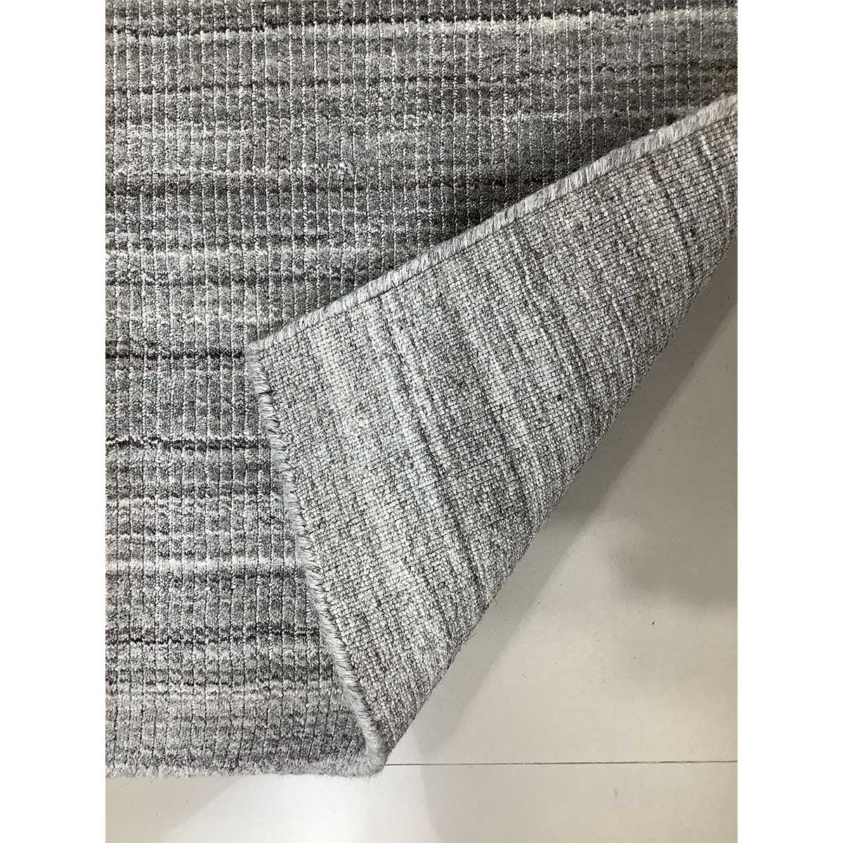 Wool Grey Hand Loom Rug 10mm Pile Height Loop Cut Pattern (Design TX-016) in Norway