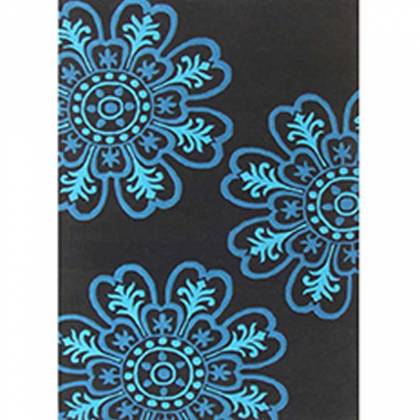 Blue and Black Wool Rug – Hand-Tufted, Loop Pattern (Design Code 043) Manufacturers, Suppliers, Exporters in Noida