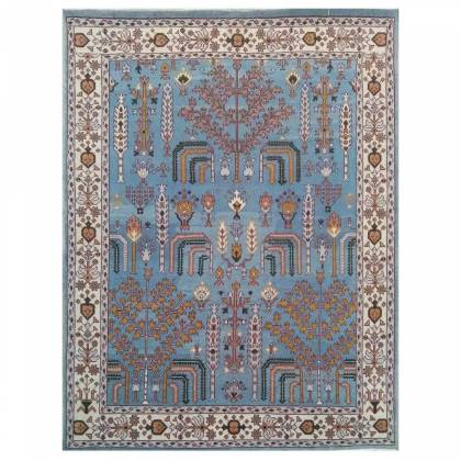 Blue and Cream Hand-Knotted Persian Wool Rug – (Design Code HKC-020) Manufacturers, Suppliers, Exporters in Birmingham