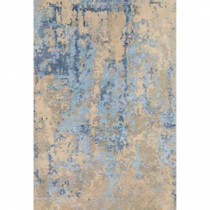 Blue and Soil Brown Wool Rug – Hand Woven, Flat Weave Design (Design Code HTK-023) Manufacturers, Suppliers, Exporters in Noida