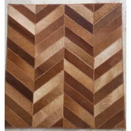 Brown Leather Rug – Flat Weave Hand-Woven Pattern (Design Code LC-219) Manufacturers, Suppliers, Exporters in Birmingham